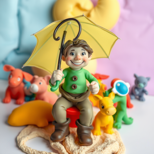 A Child's Playtime with Colorful Clay Creations