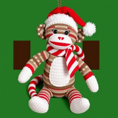 A Christmas-Themed Sock Monkey