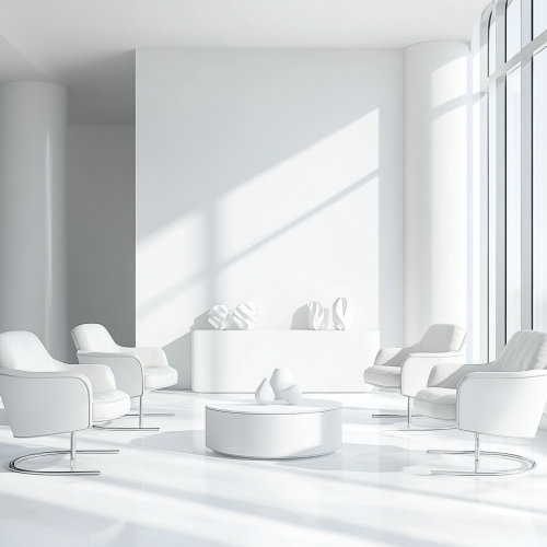 A Clean Dentist's Waiting Room with Modern Design