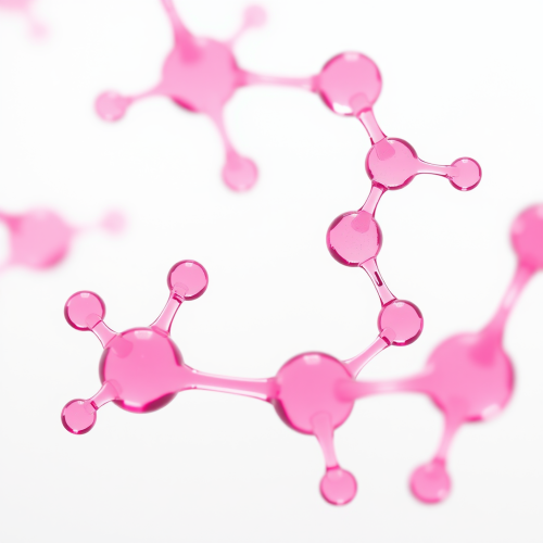 A Close-Up of Pink Glycolic Acid Molecules