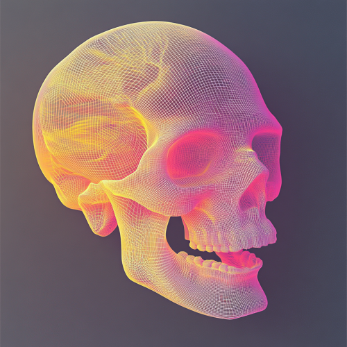 A Colorful Skull Made of Abstract Lines