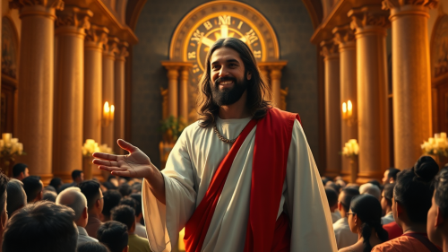 A Compassionate Jesus Inside Chapel With Devotees
