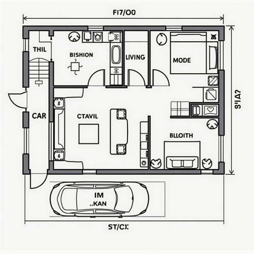 A Comprehensive 25x40 Two-Bedroom House Floor Plan