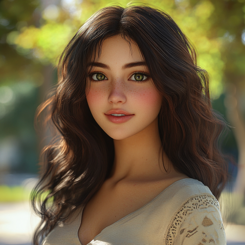 A Confident Persian Woman in a Serene Setting