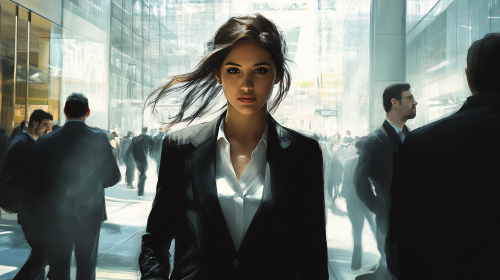 A Confident Woman in Urban Power Stance