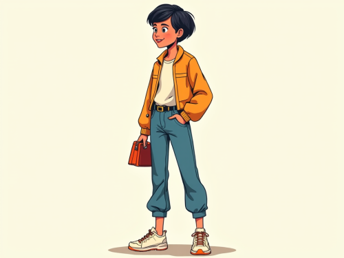 A Confident Young Girl in Stylish Fashion