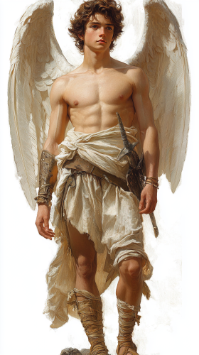 A Confident Young Hermes Soaring Through Clear Clouds