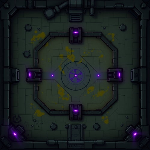 A Contaminated DND Arena with Purple Lights