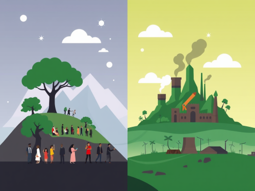 A Contrast of Utopian and Dystopian Worlds Poster