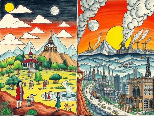 A Contrast of Utopian and Dystopian Worlds