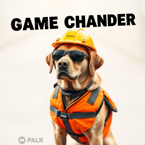 A Cool Labrador in Construction Gear