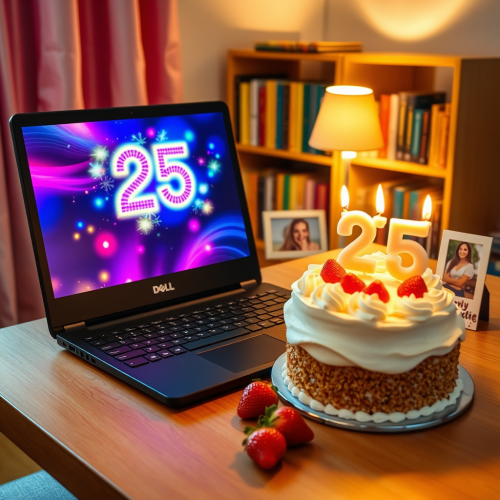 A Cozy 25th Birthday Celebration with Laptop