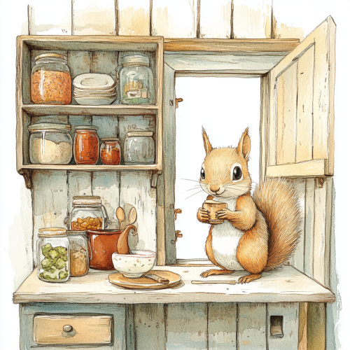 A Cozy Squirrel Home in the Kitchen