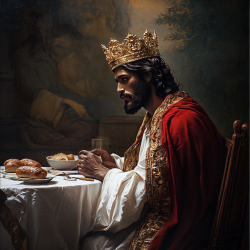 A Crowned Jesus at Dinner Table A Crowned Jesus at Dinner Table