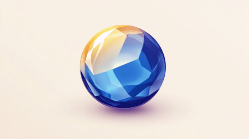 A Crystal Ball with Blue and Gold Colors