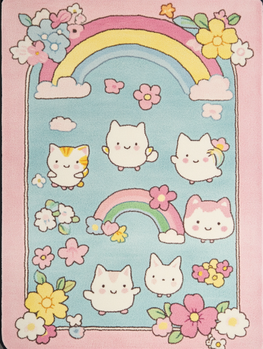 A Cute Kawaii Animal Carpet Design