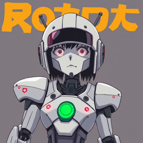 A Cute Manga Robot Girl in Noir Style