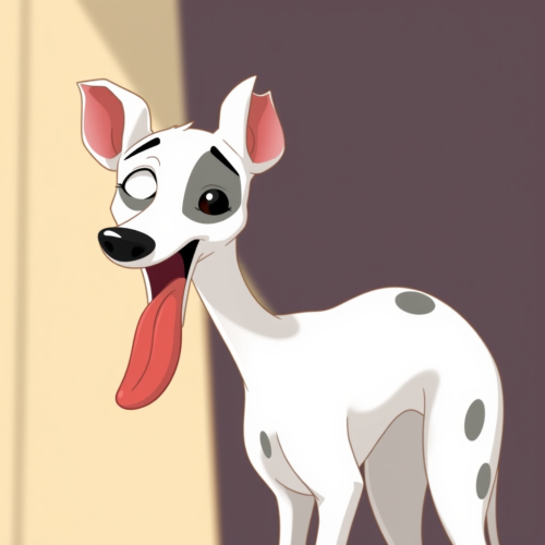 A Cute Small Italian Greyhound in French Animation