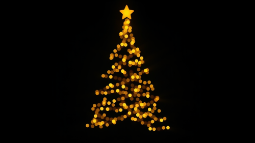 A Dark, Abstract Triangle Christmas Tree