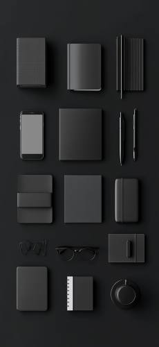 A Dark Charcoal Flat Lay Arrangement