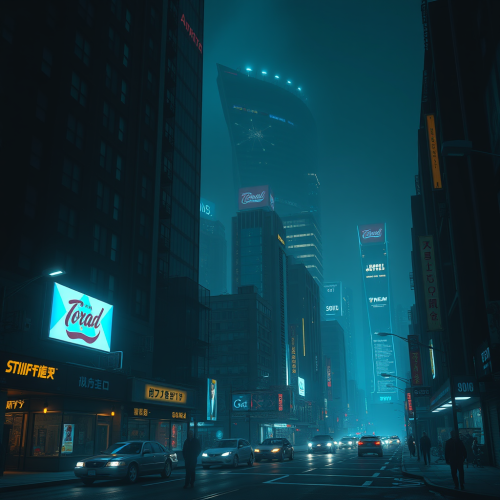 A Dark Cyberpunk City in Cinematic Octane Render.