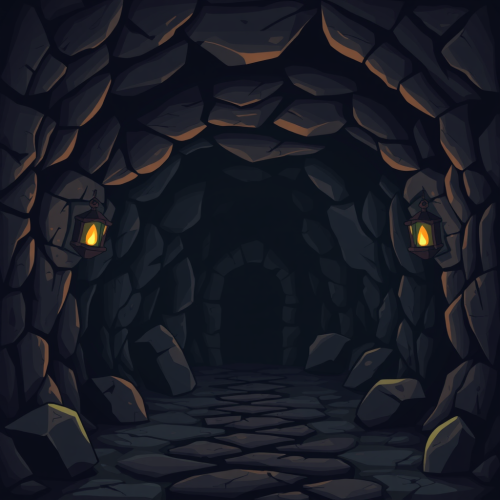 A Dark Dungeon in 2D Cartoon Style