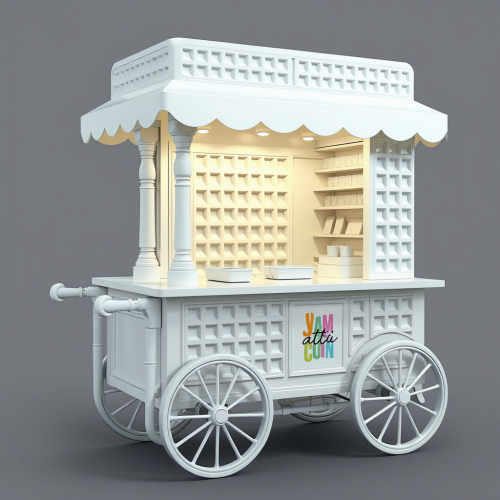 A Detailed Waffle Cart with Atti Logo
