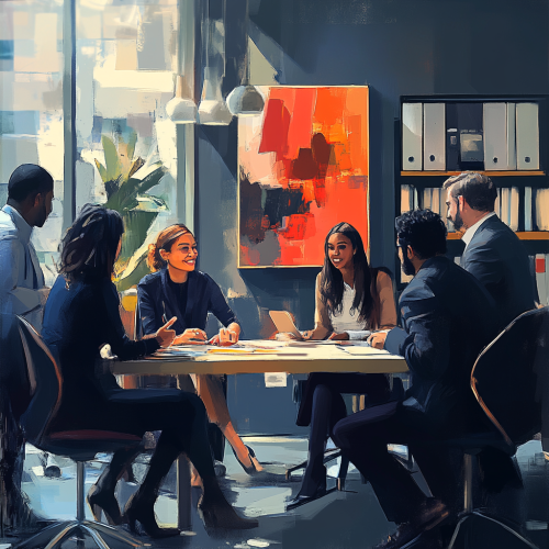 A Diverse Group of Colleagues in Office Setting