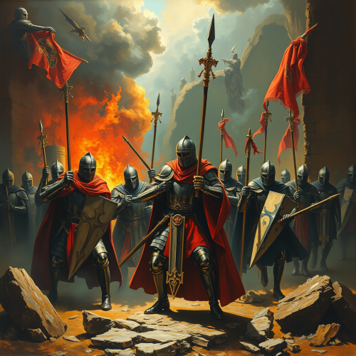 A Dramatic Painting of the Knights Templar.