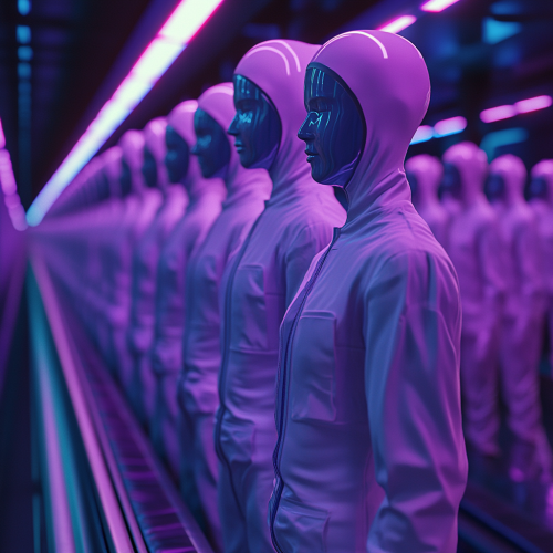 A Factory Line with Male and Female Clones