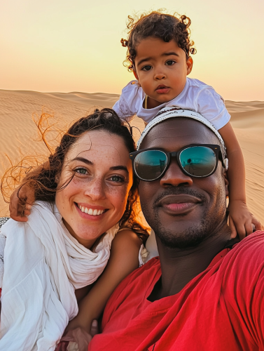 A Family Portrait in Dubai Desert at Sunset A Family Portrait in Dubai Desert at Sunset
