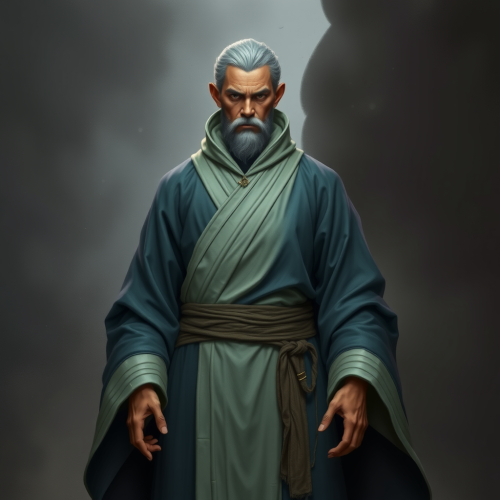 A Fantasy Human Dressed in Monk Robes