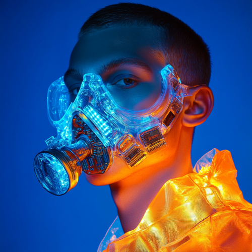 A Fashionable Man in Futuristic Outfit