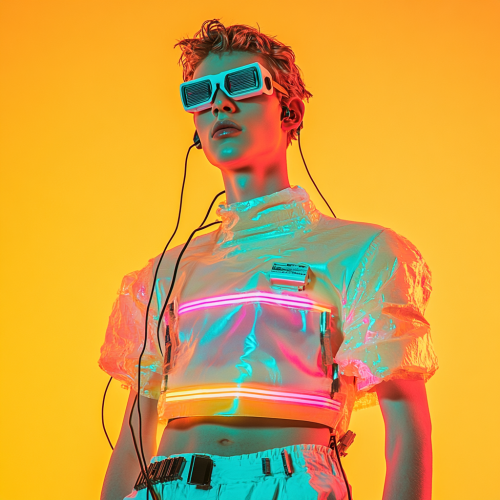 A Fashionable Man in Vibrant Future Outfit