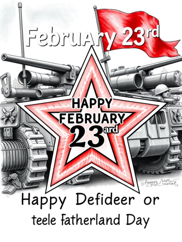 A February 23rd Card with Military Equipment