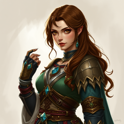 A Female Dnd Character with Chocolate Brown Hair