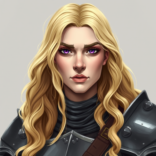 A Female Warrior in Medieval Plate Armor