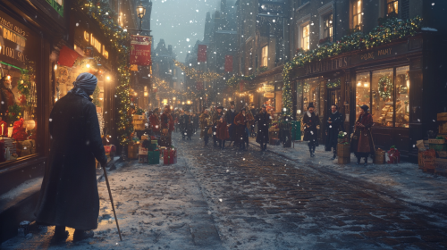 A Festive London Christmas Scene in 1836