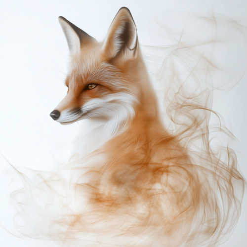 A Flowing Fox in Vapor with Soft Lines