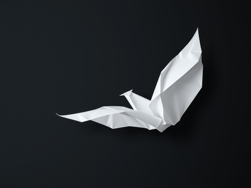 A Flying Paper Abstract on Dark Background