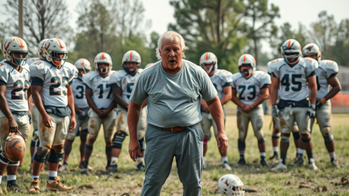 A Football Coach Yells at Scared Players