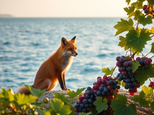 A Fox and Grapes by the Mallorca Sea