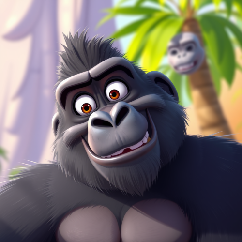 A Friendly Gorilla in Zootopia Cartoon Style