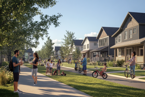 A Friendly Neighborhood Gathering in the Evening