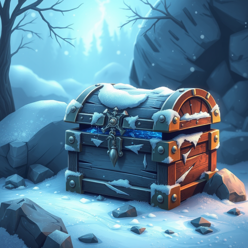 A Frozen Treasure Chest in Ice