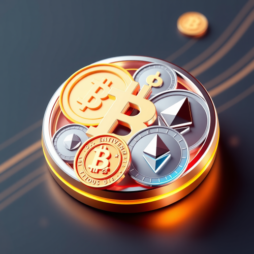 A Futuristic Display of Bitcoin and Ethereum Icons