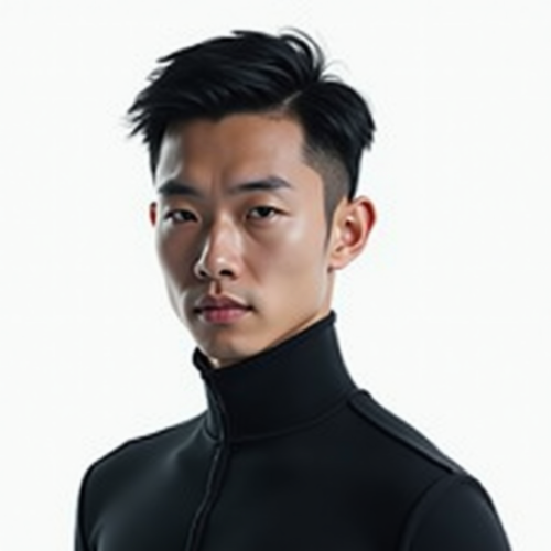 A Futuristic Young Man in a Minimalist Setting