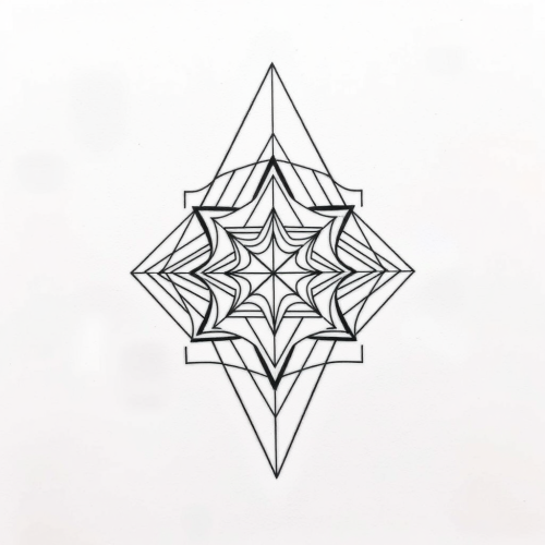 A Geometric Fine Line Tattoo Design
