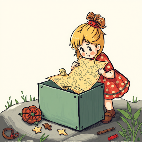 A Girl Discovering a Mysterious Box