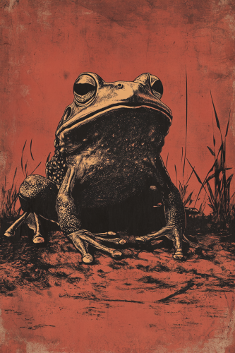 A Glowing, Old Frog on Mars T-Shirt Design